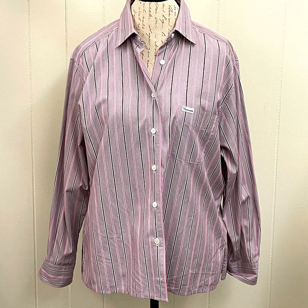 Faconnable Striped Button Down Top - image 1